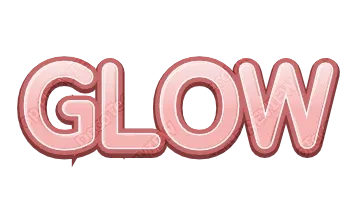 "GLOW" Love Pink - deco text template (Cute, 3D, Gloss)