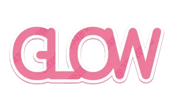 "GLOW" Puffy Pink - deco text template (Cute, Pastel, Pale pink)