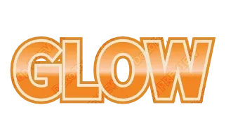 "GLOW" Glossy Orange - deco text template (Pop, Gradient, Pastel)