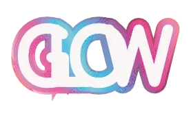 "GLOW" Wavy Pastel - deco text template (Cute, Pastel, White)
