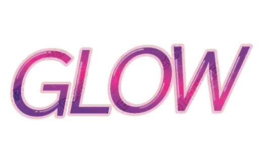 "GLOW" Violet Pink - deco text template (Cute, Gloss, Gradient)