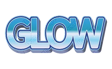"GLOW" Glossy Blue 3D - deco text template (Pop, 3D, Gradient)
