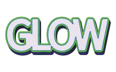 "GLOW" Striped 3D - deco text template (Pop, Pattern, 3D)