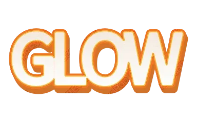 "GLOW" Soft Beige - deco text template (Cute, 3D, Gradient)
