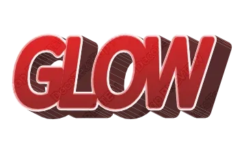 "GLOW" Woodgrain 3D - deco text template (Retro, 3D, Gradient)