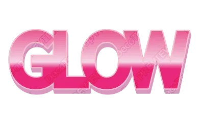 "GLOW" Peach Fade - deco text template (Cute, 3D, Gradient)