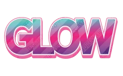 "GLOW" Diagonal Stripes - deco text template (Pop, Pattern, 3D)