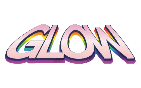 "GLOW" Retro Layers - deco text template (Retro, Gradient, Warped)