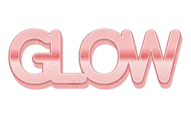 "GLOW" Pale Peach Gloss - deco text template (Cute, 3D, Gradient)