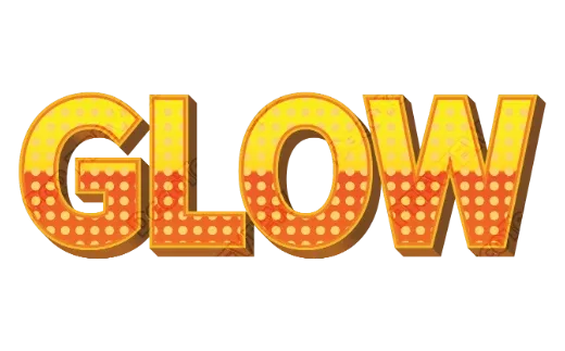 "GLOW" Dotted Marquee - deco text template (Retro, Pattern, 3D)