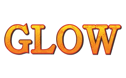 "GLOW" Rough Orange - deco text template (Retro, Glitter, Rough)