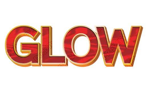 "GLOW" Marble Red - deco text template (Retro, 3D, Red)