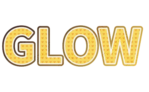 "GLOW" Polka Yellow - deco text template (Cute, Pattern, Pastel)