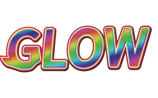 "GLOW" Holo Rainbow - deco text template (Pop, Holo, Pastel)