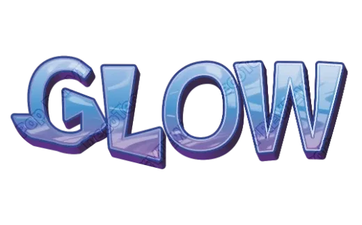 "GLOW" Ice Shards - deco text template (Pop, 3D, Gradient)