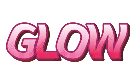 "GLOW" Shocking Pink - deco text template (Pop, Pattern, Multicolor)