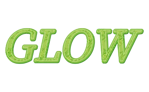 "GLOW" Green Pattern - deco text template (Pop, Pattern, 3D)