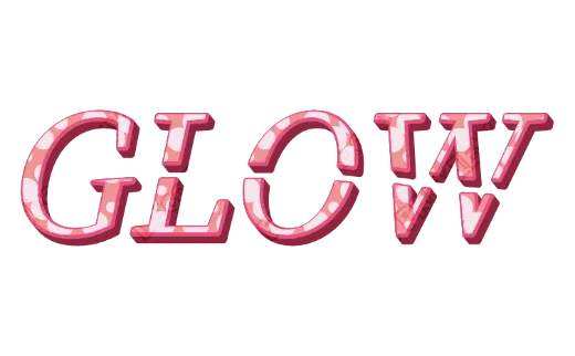 "GLOW" Peach Polka - deco text template (Cute, Pattern, 3D)