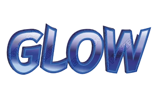 "GLOW" Blue Gloss 3D - deco text template (Pop, 3D, Gloss)