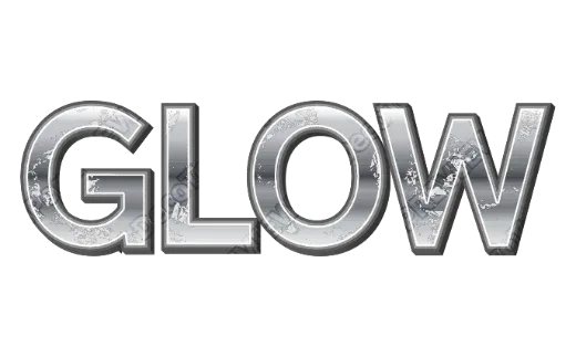 "GLOW" Grunge Silver - deco text template (Graffiti, Chrome, Rough)