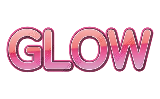 "GLOW" Pink Gradient - deco text template (Cute, Gradient, Red)