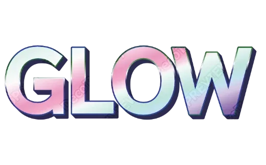 "GLOW" Pastel 3D - deco text template (Cute, 3D, Gradient)