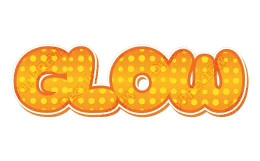 "GLOW" Orange Polka - deco text template (Pop, Pattern, 3D)