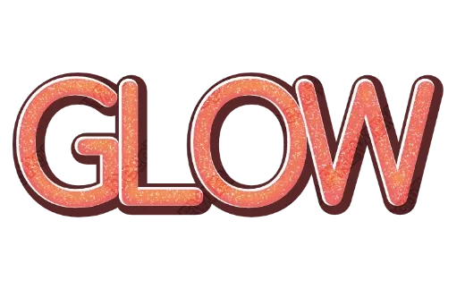 "GLOW" Glitter Salmon - deco text template (Pop, Glitter, Gloss)