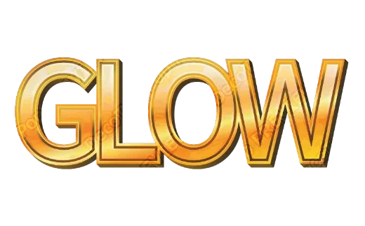 "GLOW" Orange Gold Trim - deco text template (Pop, Layered outline, 3D)
