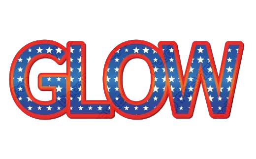 "GLOW" Stars and Stripes - deco text template (Pop, Pattern, Glitter)