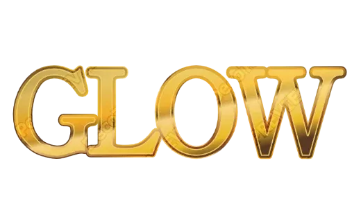 "GLOW" Thin Gold Serif - deco text template (Elegant, Layered outline, Gloss)