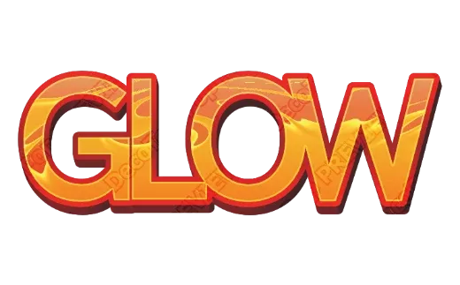 "GLOW" Flame Orange - deco text template (Pop, 3D, Gloss)