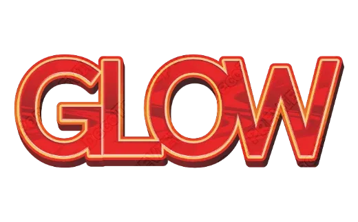 "GLOW" Red Marble 3D - deco text template (Pop, Layered outline, 3D)