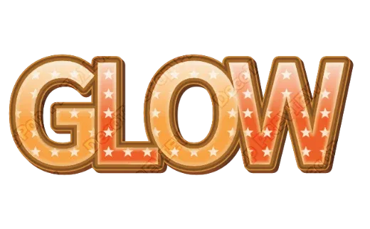 "GLOW" Orange Stars - deco text template (Pop, Pattern, Multicolor)