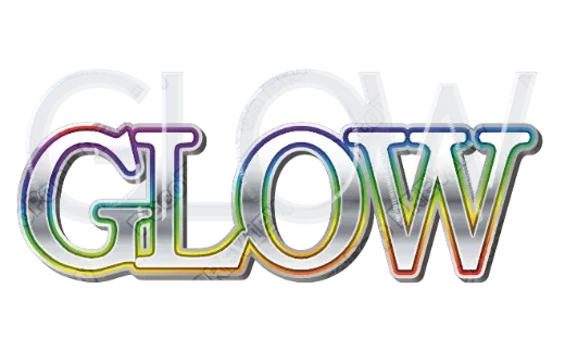 "GLOW" Silver Rainbow Trim - deco text template (Pop, Pearl, Multicolor)