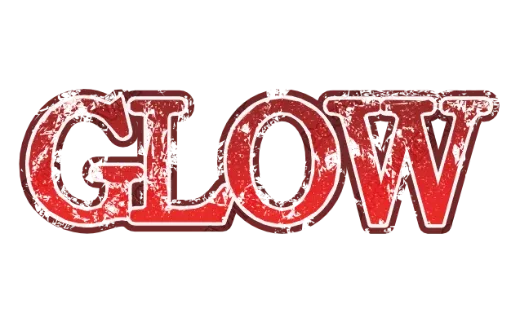 "GLOW" Crimson Mincho - deco text template (Japanese, Glitter, Rough)