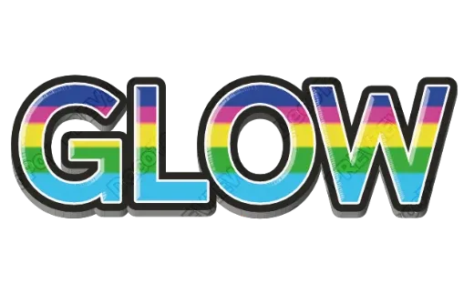 "GLOW" Rainbow Pop - deco text template (Pop, Pearl, 3D)
