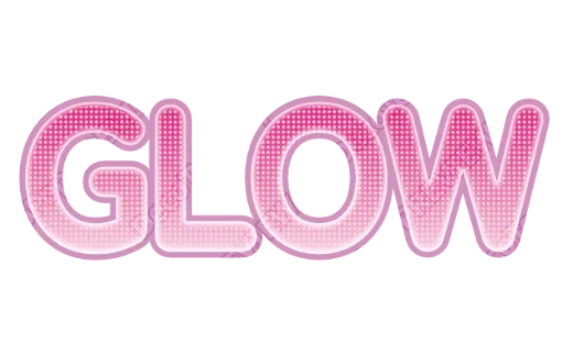 "GLOW" Peach Dots - deco text template (Cute, Pattern, Gloss)