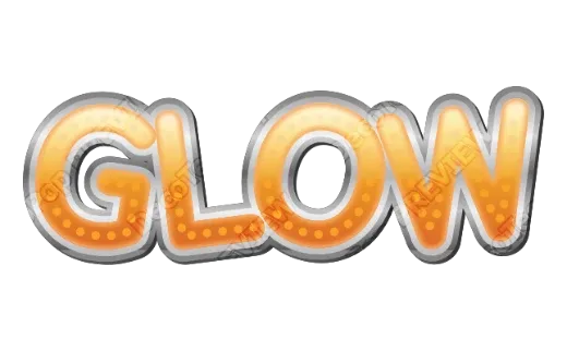 "GLOW" Silver Trim Polka - deco text template (Retro, Pattern, 3D)