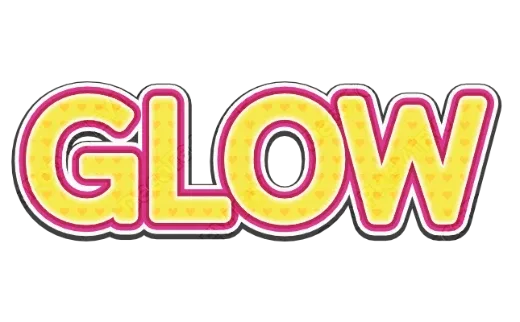 "GLOW" Yellow Pink Trim - deco text template (Pop, Pattern, Gloss)